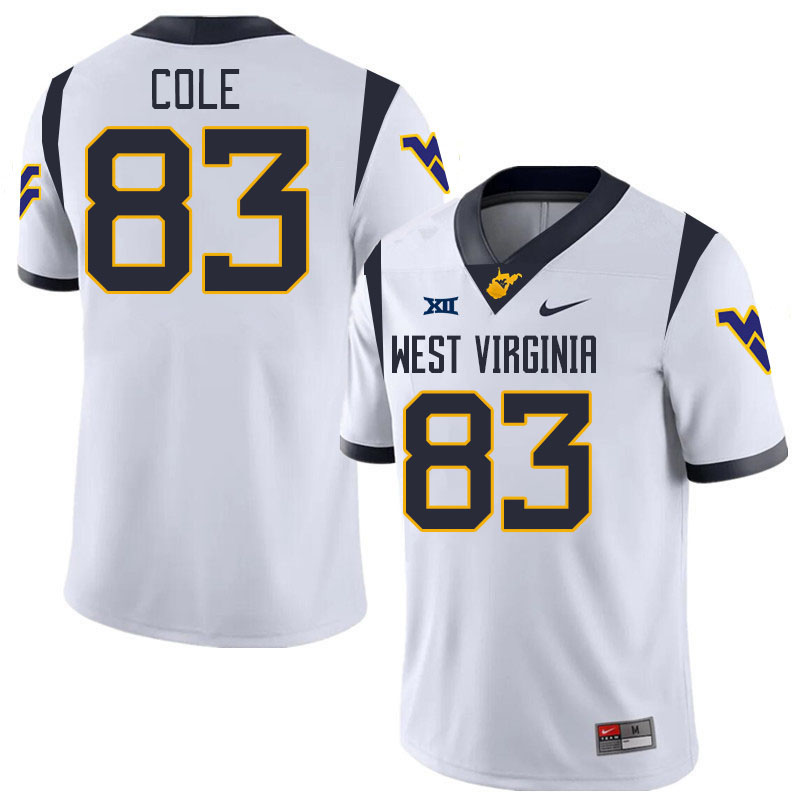 Men #83 C.J. Cole West Virginia Mountaineers College 2024 New Uniforms Football Jerseys Stitched Sal